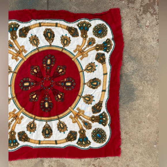 Sapphire & Gold Print Scarf Bandana Accessory - Picture 2 of 6